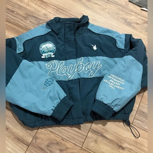 Playboy By PacSun Ski Puffer Jacket in Navy & Grey. Size M/L. - Picture 5 of 16